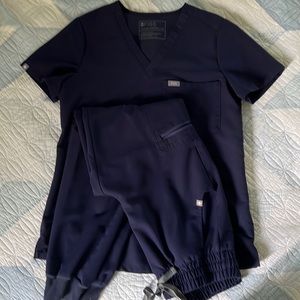 Figs Navy Blue Scrub Set